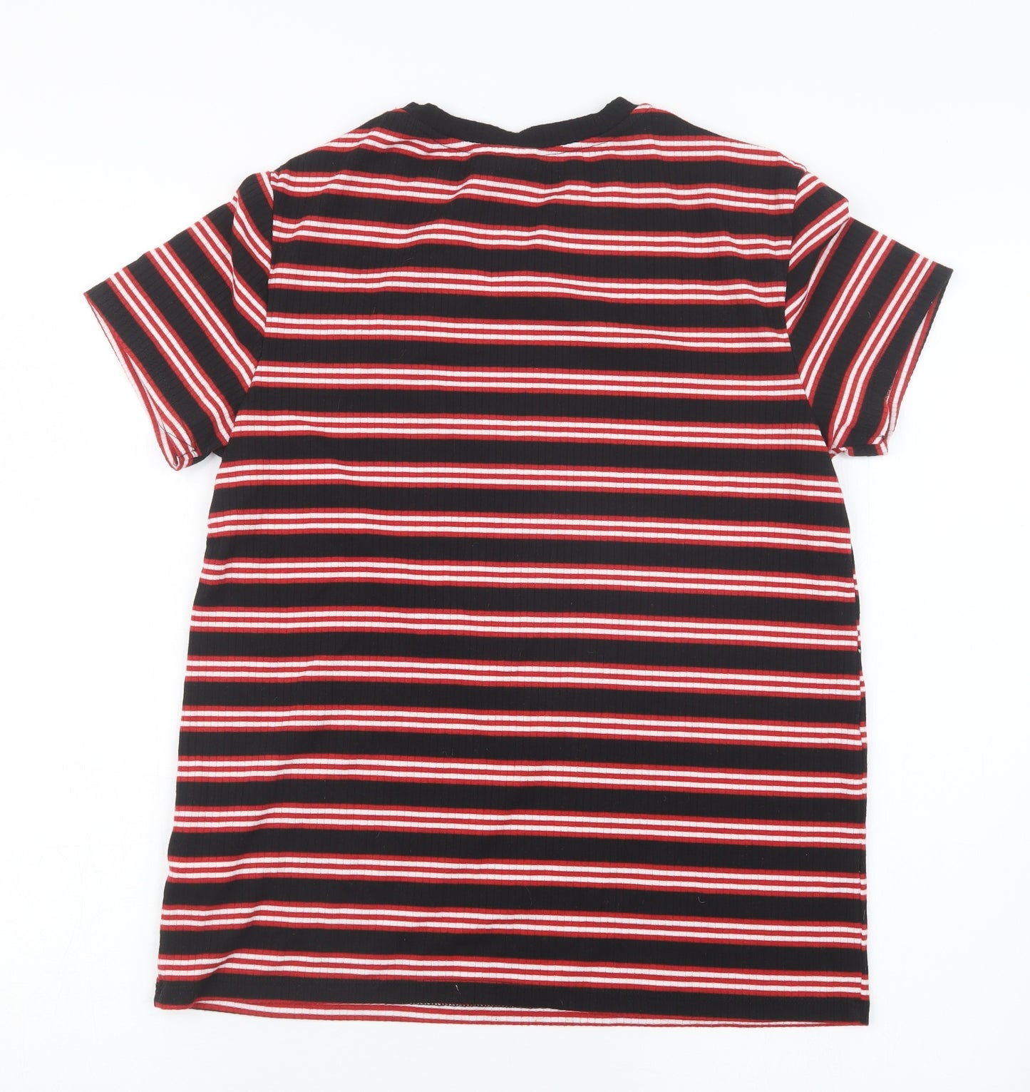 Primark Womens Black Striped  Basic T-Shirt Size 10  - Minnie Mouse