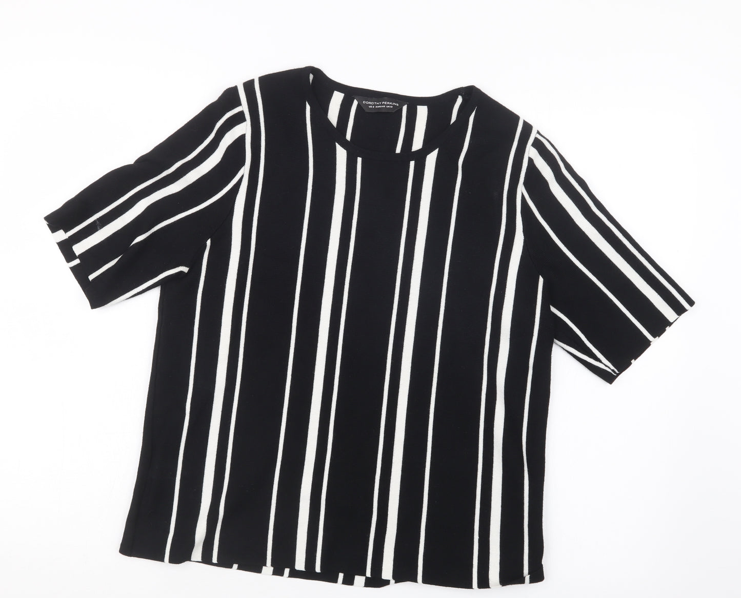 Dorothy Perkins Womens Black Striped  Pullover Jumper Size 12