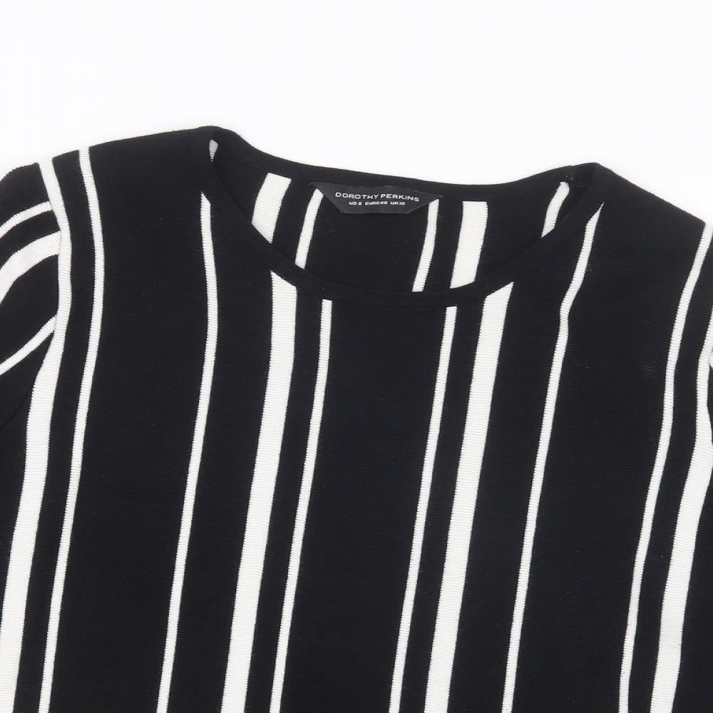 Dorothy Perkins Womens Black Striped  Pullover Jumper Size 12