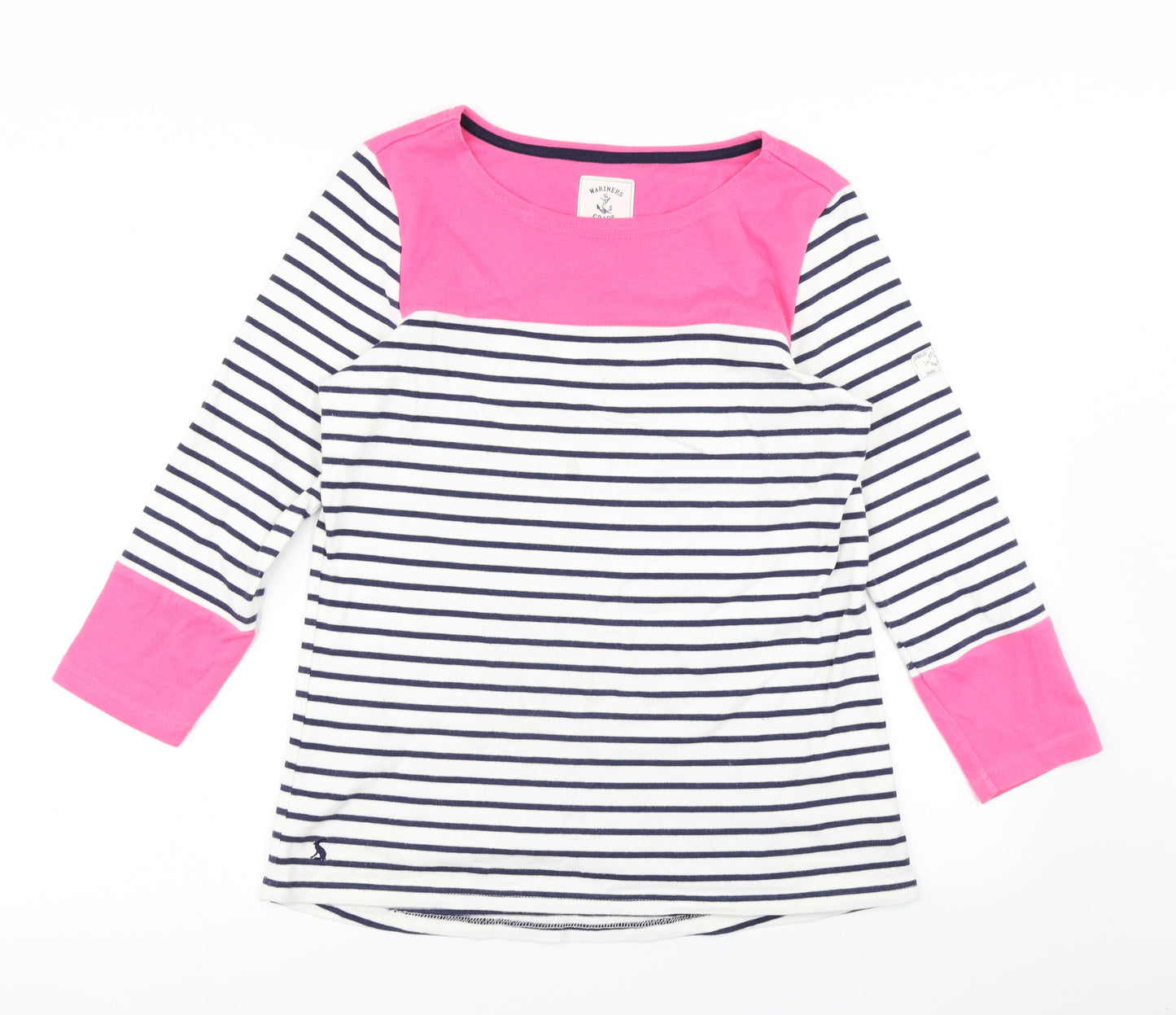 Joules Womens Blue Striped  Basic T-Shirt Size 12