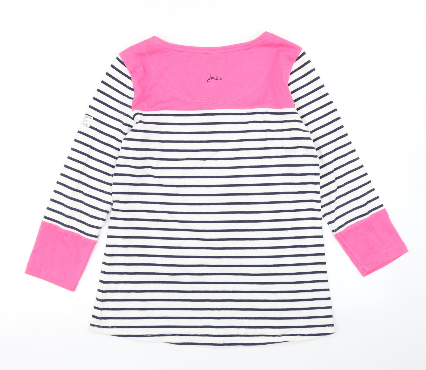 Joules Womens Blue Striped  Basic T-Shirt Size 12