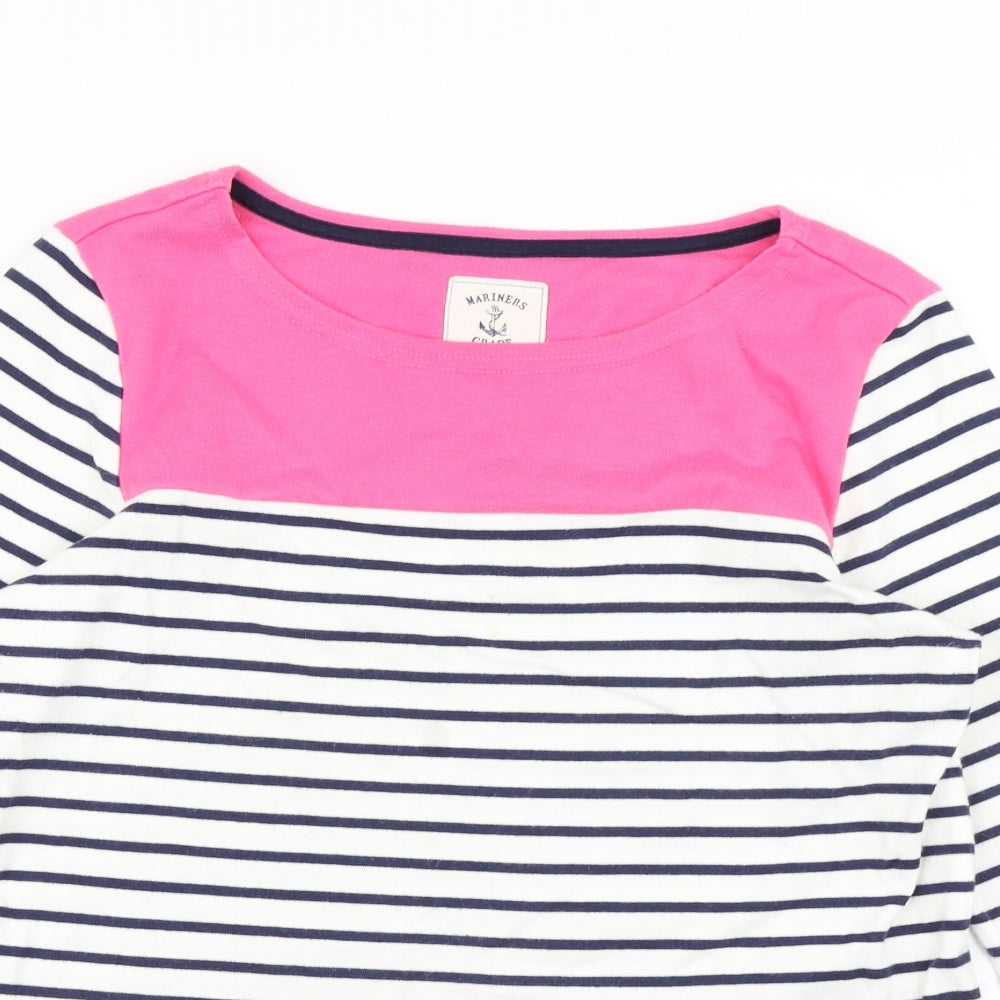Joules Womens Blue Striped  Basic T-Shirt Size 12