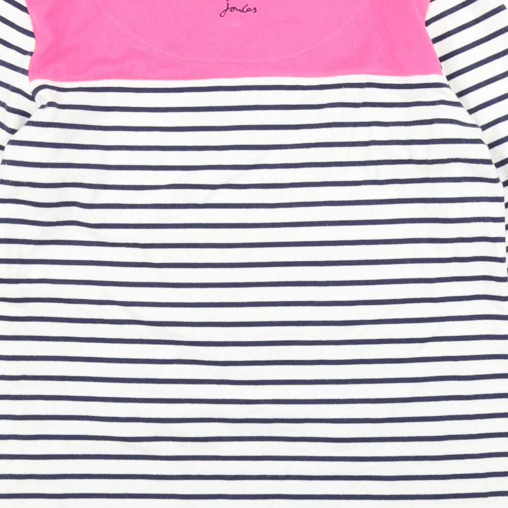 Joules Womens Blue Striped  Basic T-Shirt Size 12