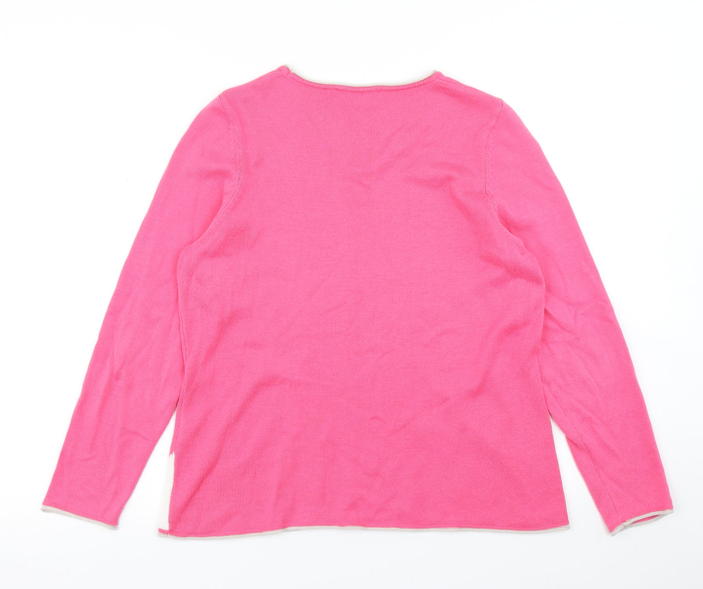 gollehaug Womens Pink Floral Knit Pullover Jumper Size 10