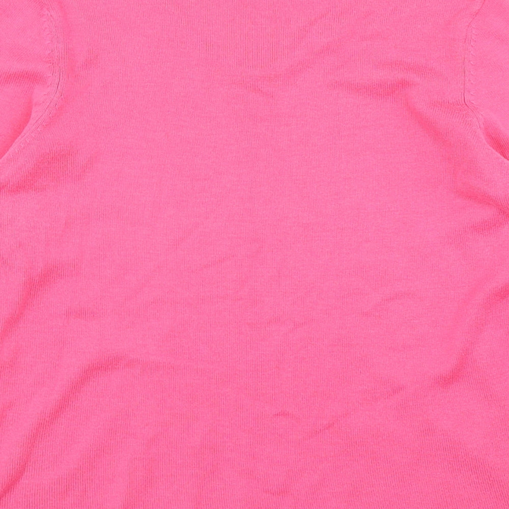 gollehaug Womens Pink Floral Knit Pullover Jumper Size 10