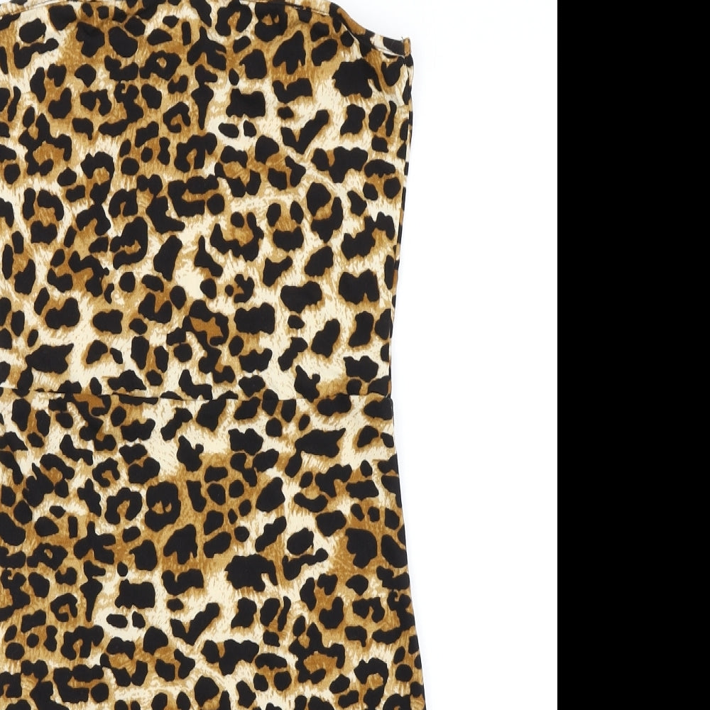 SheIn Womens Brown Animal Print  Bodycon  Size M
