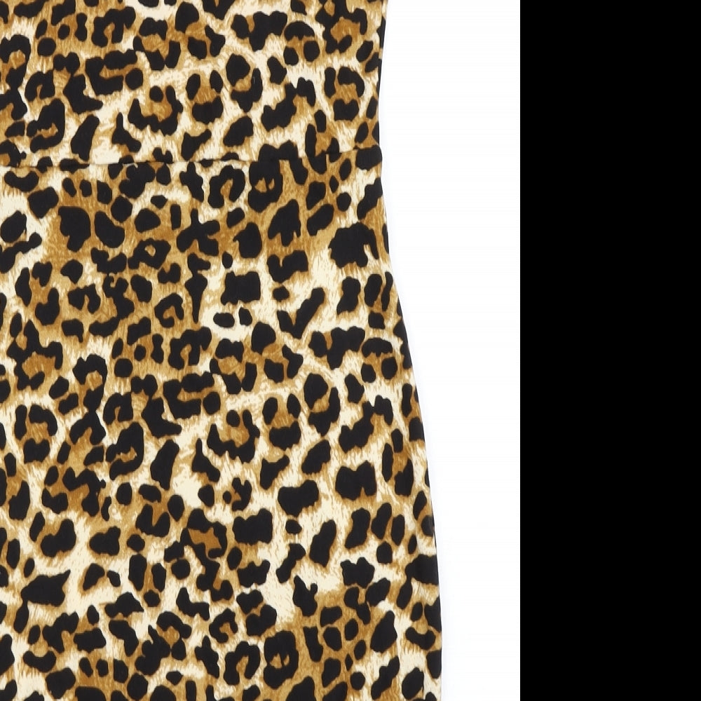 SheIn Womens Brown Animal Print  Bodycon  Size M