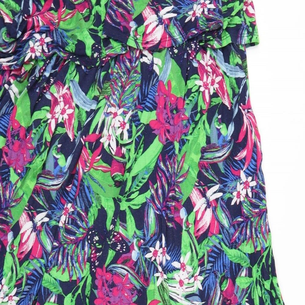 George Womens Green Floral  A-Line  Size 22
