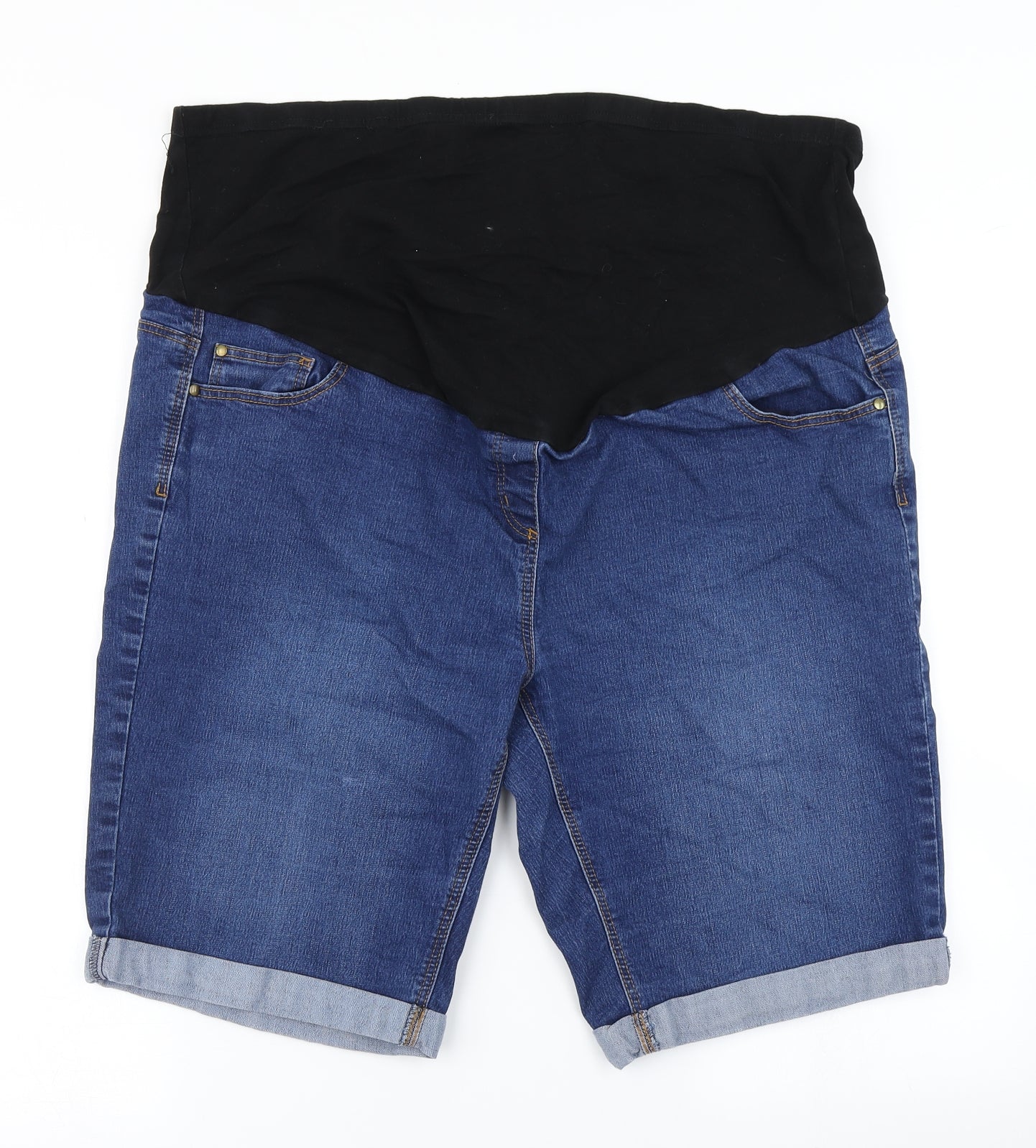 George Womens Blue  Denim Cargo Shorts Size 20