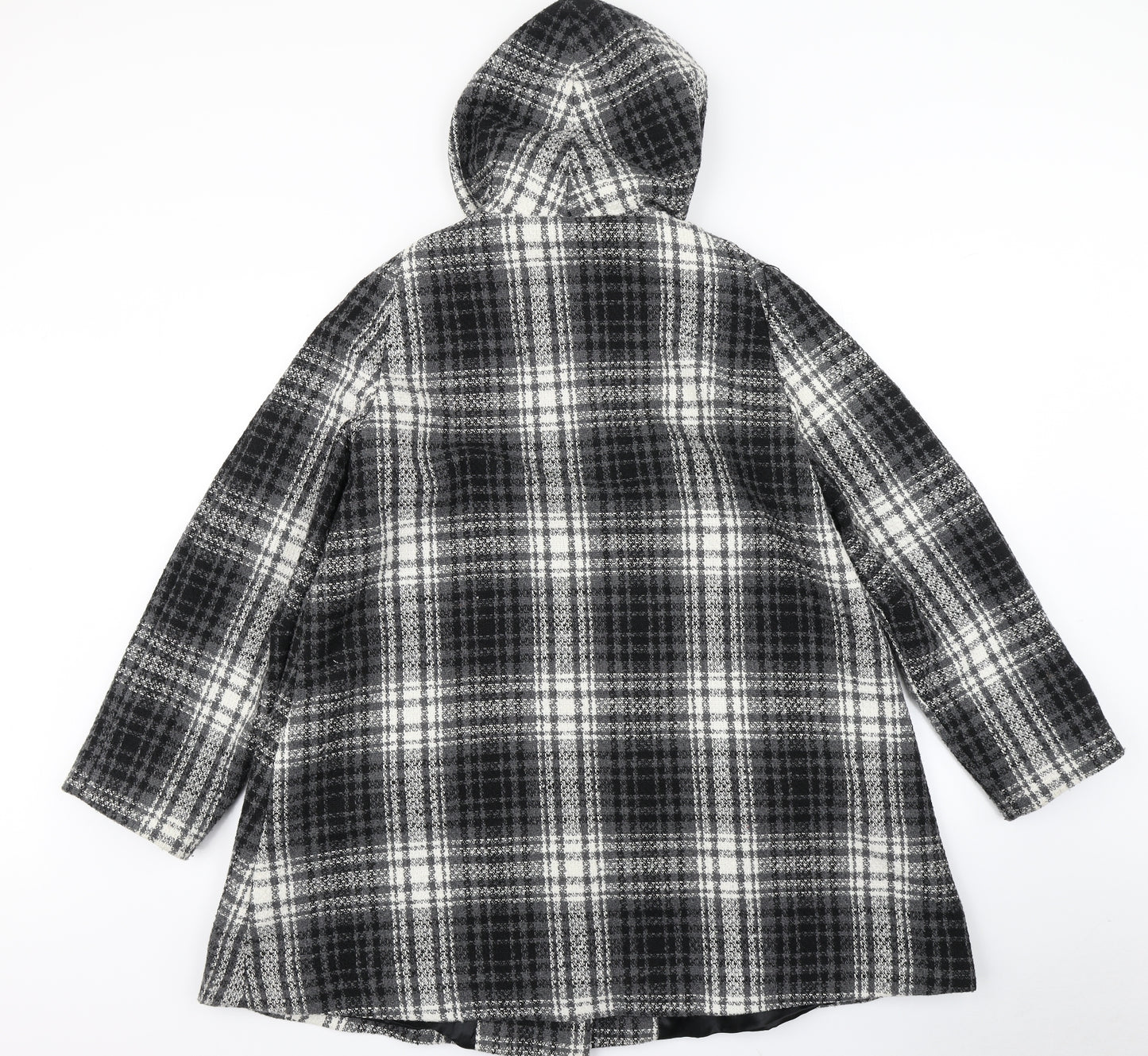 Atmosphere Womens Black Plaid  Overcoat Coat Size 16