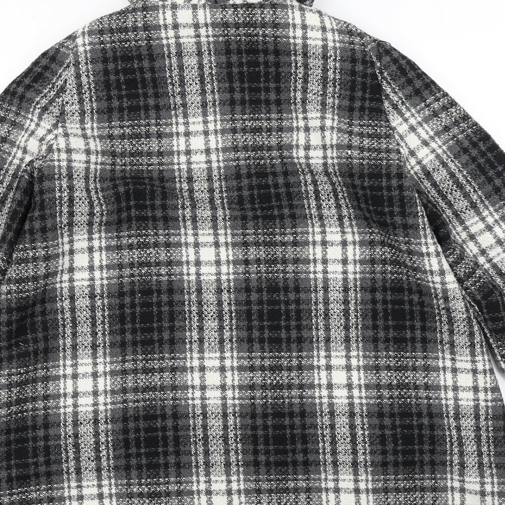 Atmosphere Womens Black Plaid  Overcoat Coat Size 16