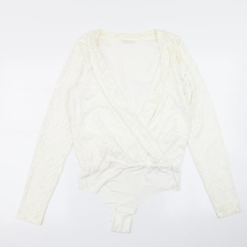 VILA Womens White   Bodysuit One-Piece Size M