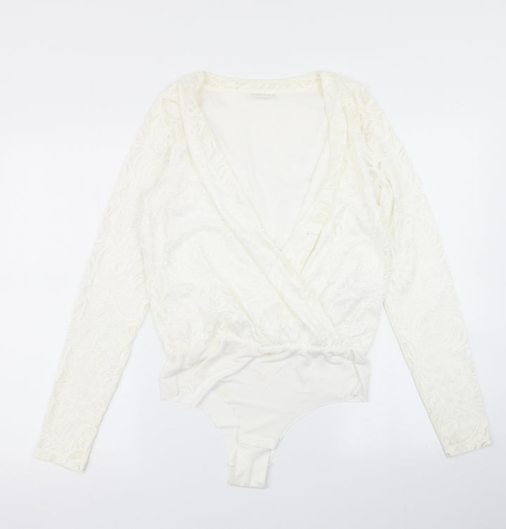 VILA Womens White   Bodysuit One-Piece Size M