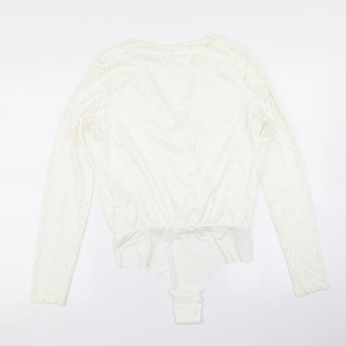 VILA Womens White   Bodysuit One-Piece Size M