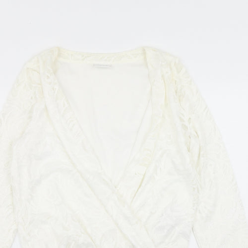 VILA Womens White   Bodysuit One-Piece Size M