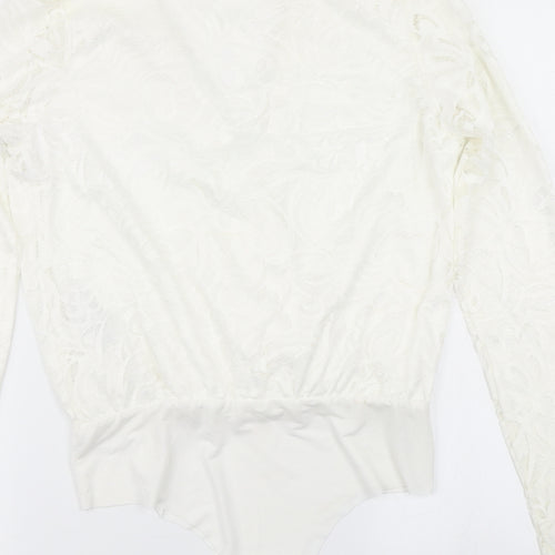 VILA Womens White   Bodysuit One-Piece Size M