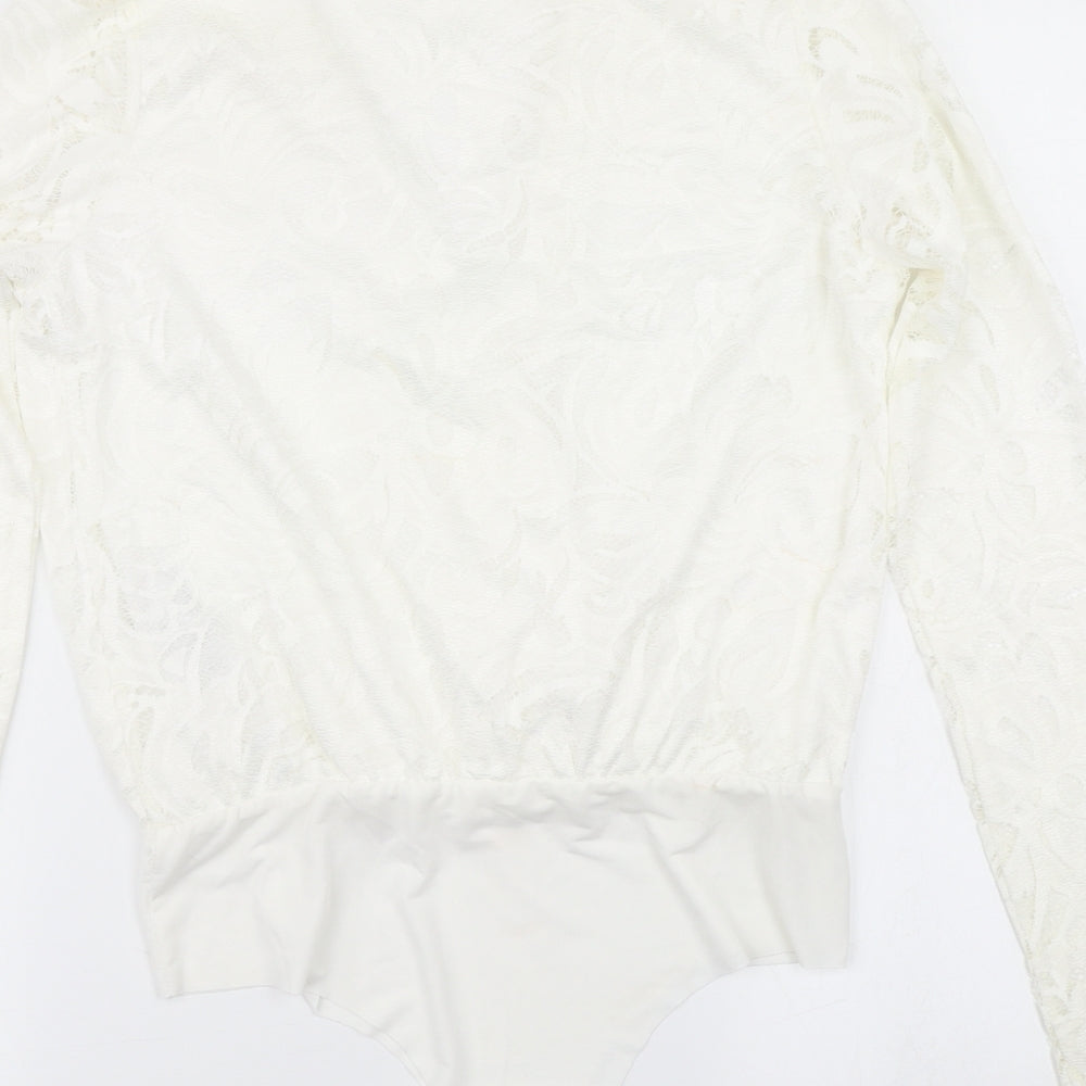 VILA Womens White   Bodysuit One-Piece Size M