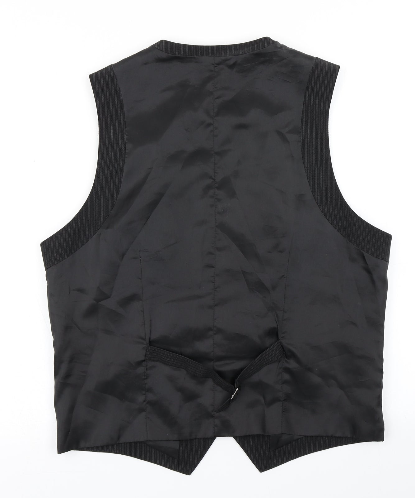 Taylor & Wright Mens Black Striped  Jacket Suit Waistcoat Size M