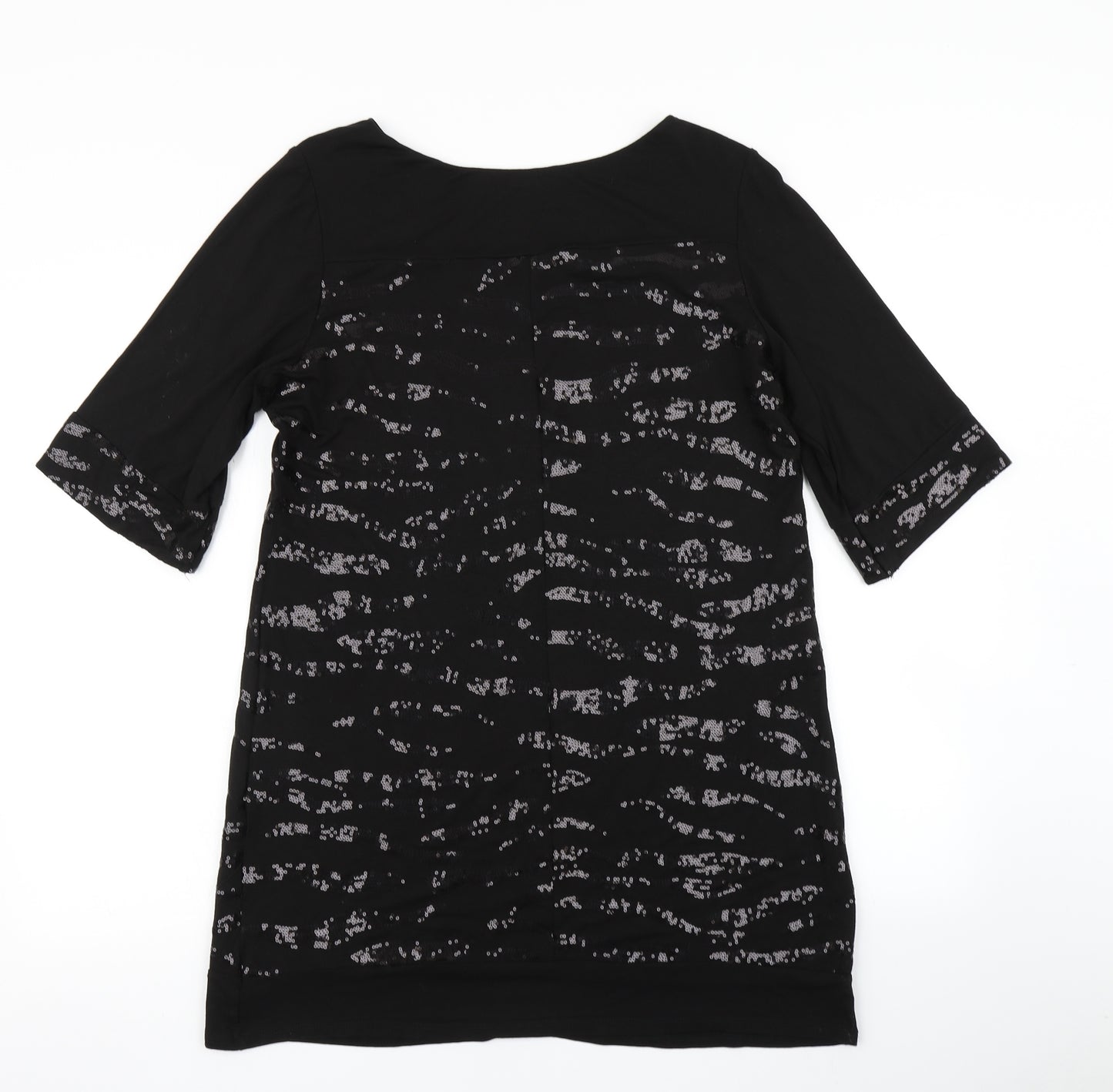 Wallis Womens Black Animal Print  A-Line  Size 14