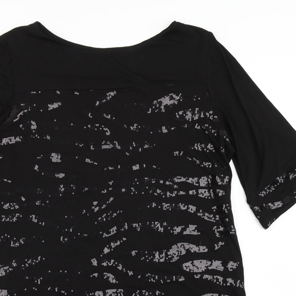 Wallis Womens Black Animal Print  A-Line  Size 14