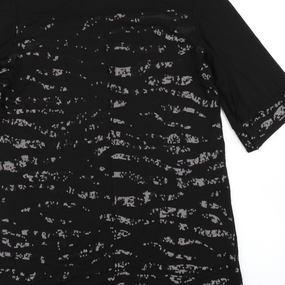 Wallis Womens Black Animal Print  A-Line  Size 14