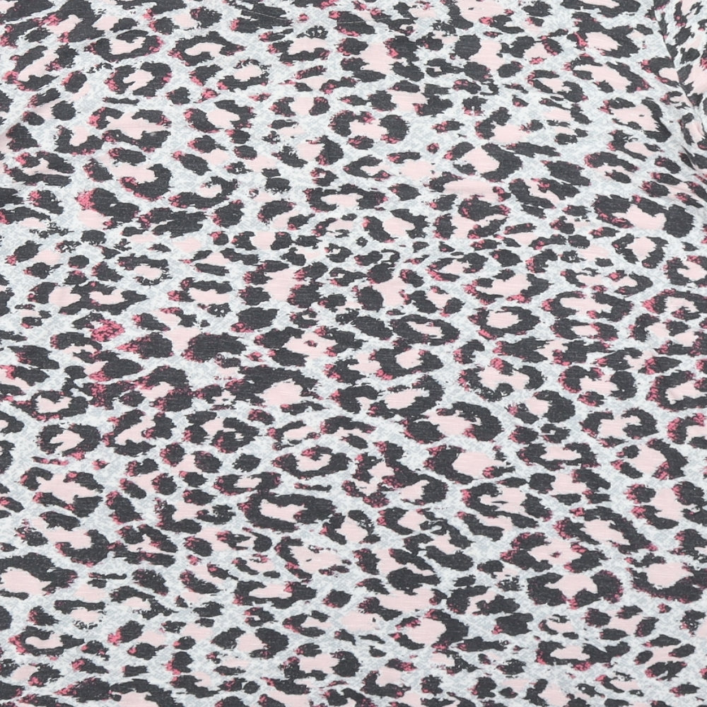 M&S Collection Womens Grey Animal Print  Basic T-Shirt Size 12