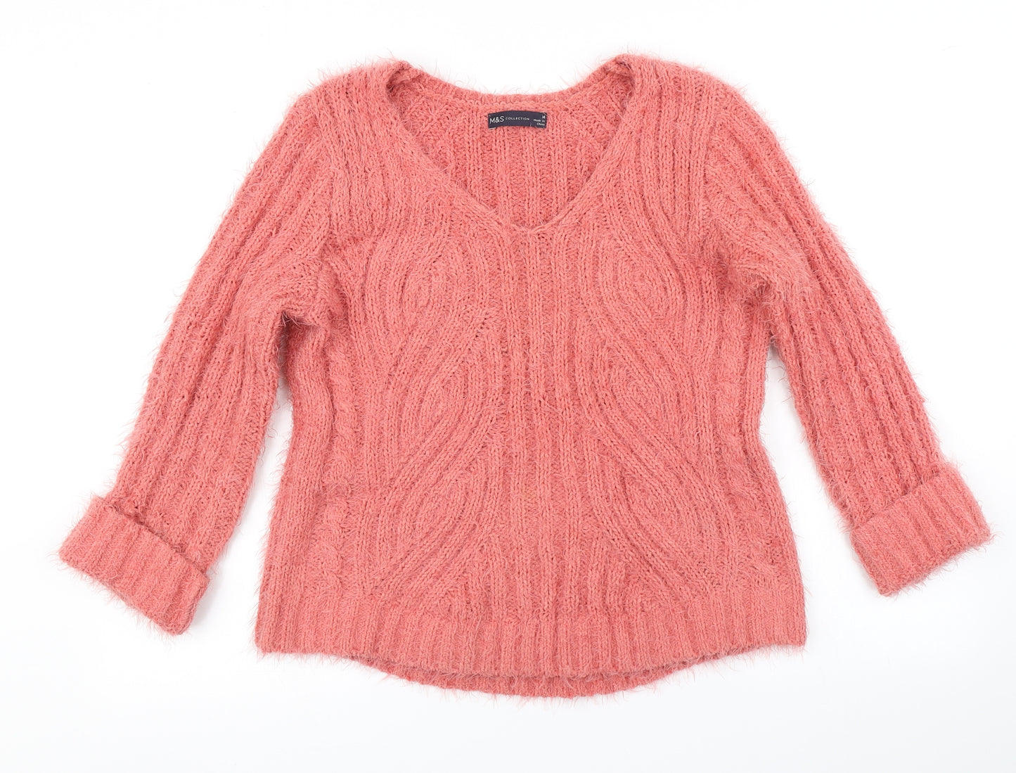 M&S Collection Womens Pink  Knit Pullover Jumper Size M