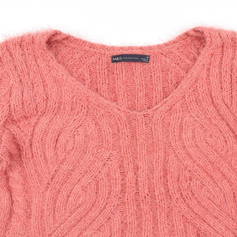 M&S Collection Womens Pink  Knit Pullover Jumper Size M