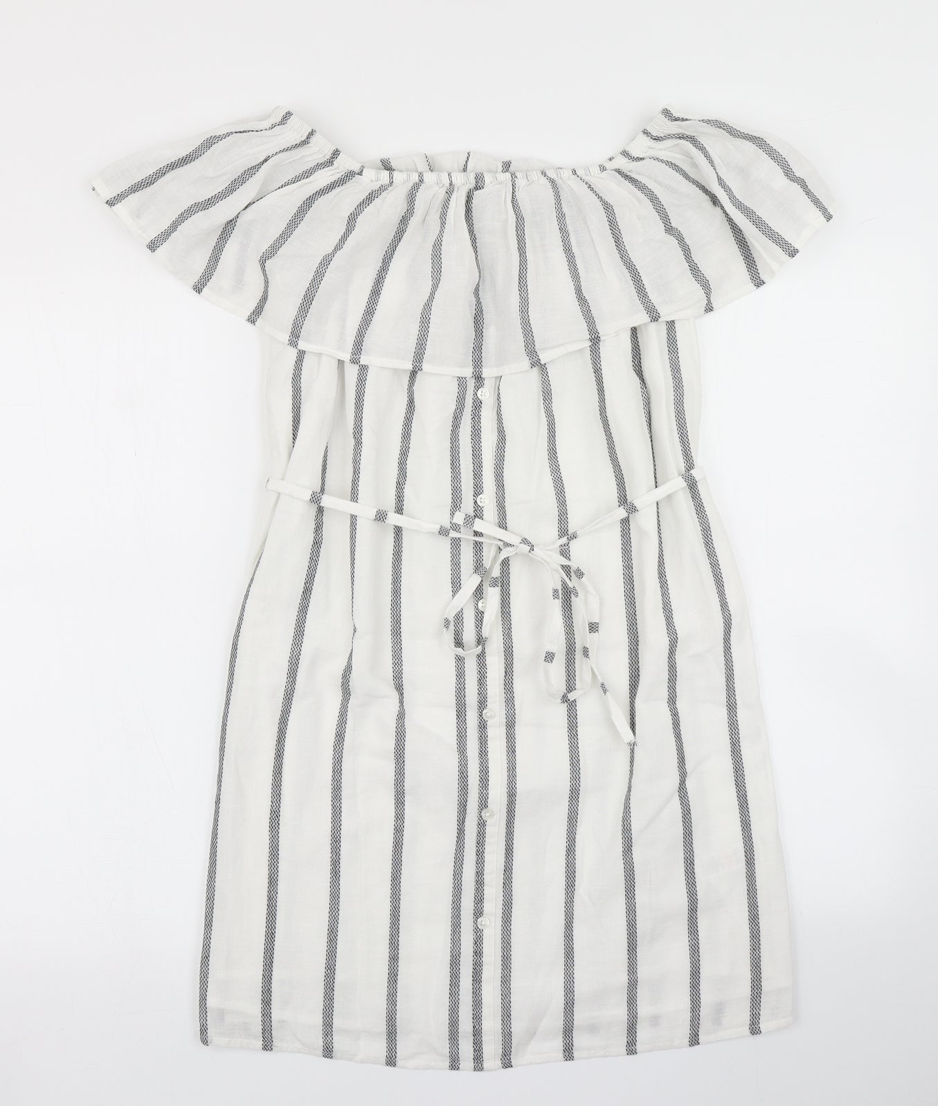 George Womens White Striped  A-Line  Size 10