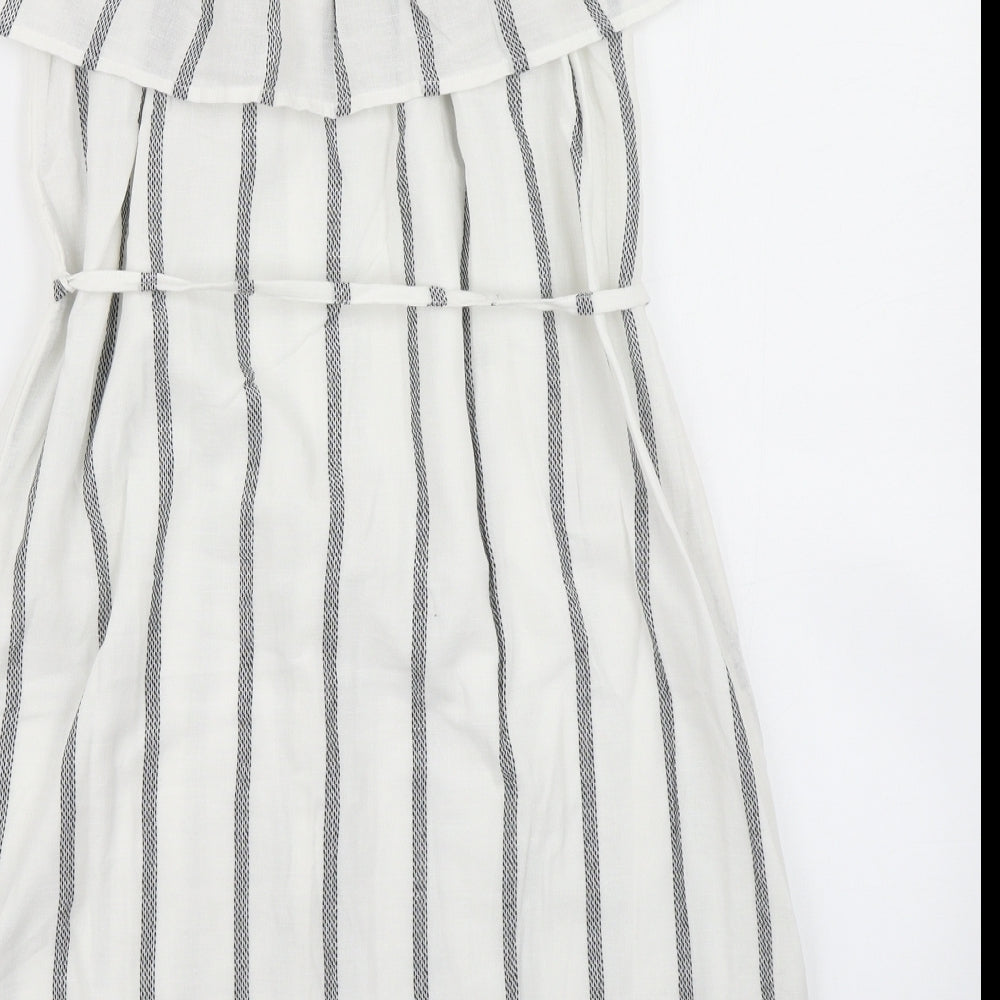 George Womens White Striped  A-Line  Size 10