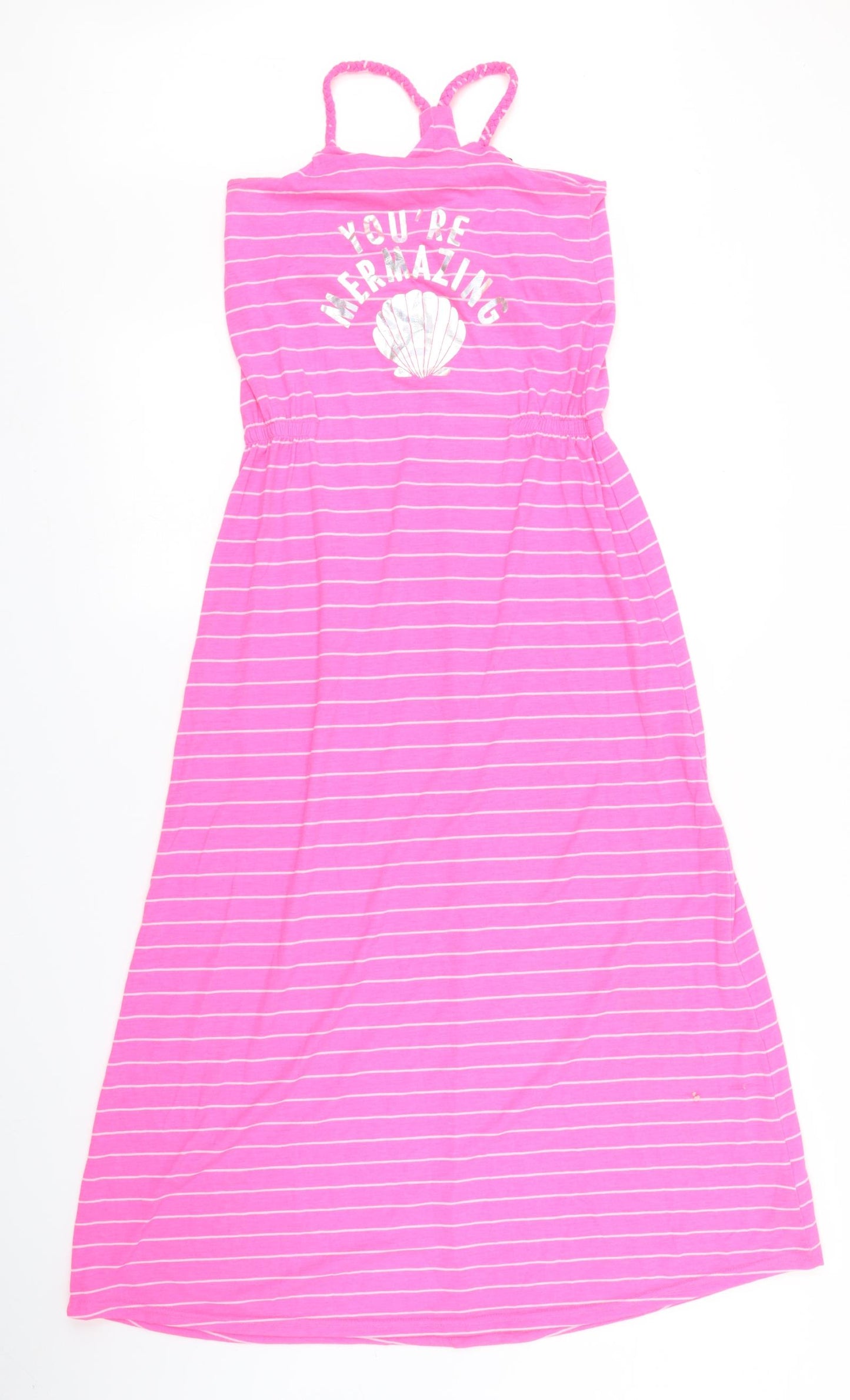 Primark Girls Pink Striped  Maxi  Size 11-12 Years