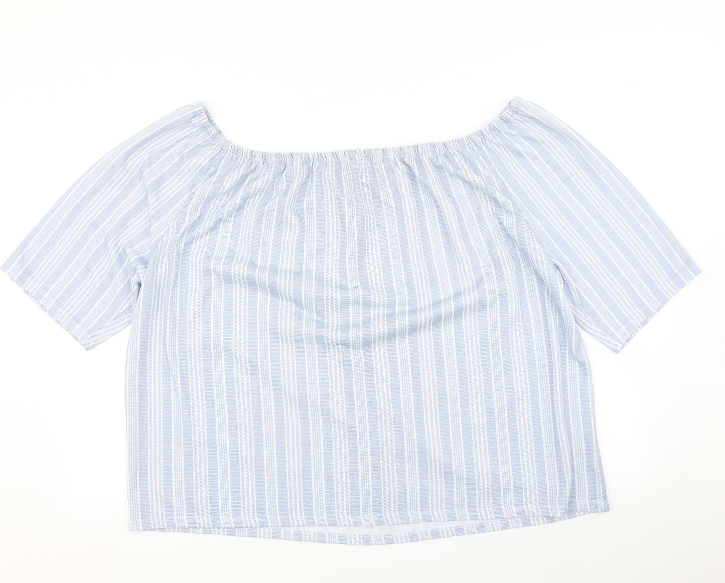 George Womens Blue Striped  Basic T-Shirt Size 22
