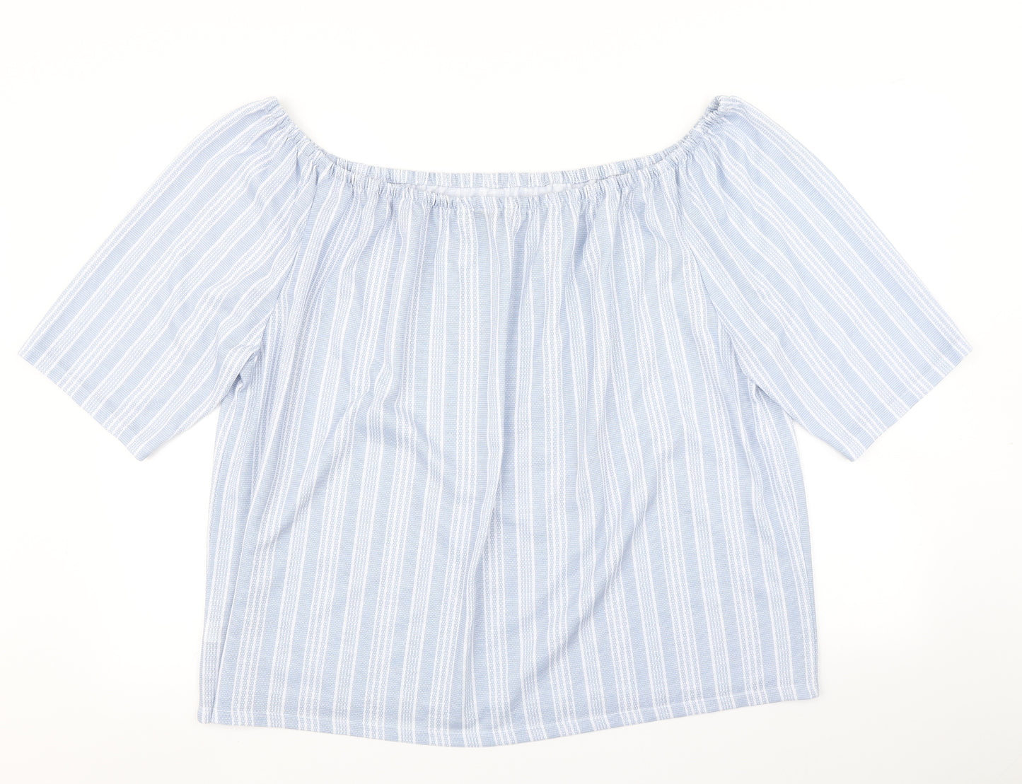 George Womens Blue Striped  Basic T-Shirt Size 22