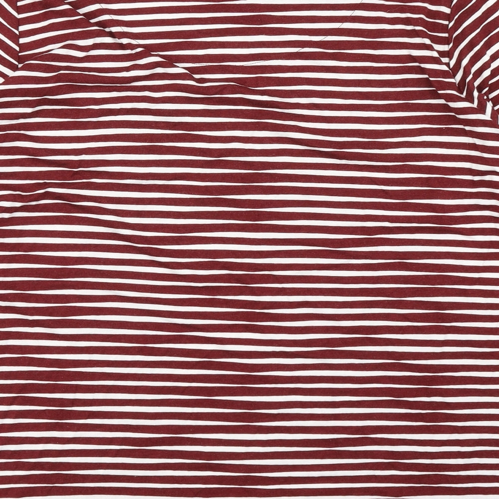 M&S Collection Womens Purple Striped  Basic T-Shirt Size 22