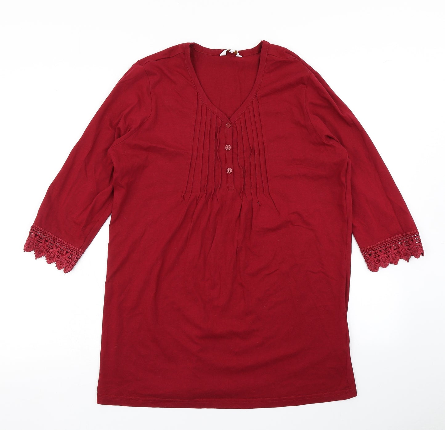 Cotton Traders Womens Red   Basic T-Shirt Size 14