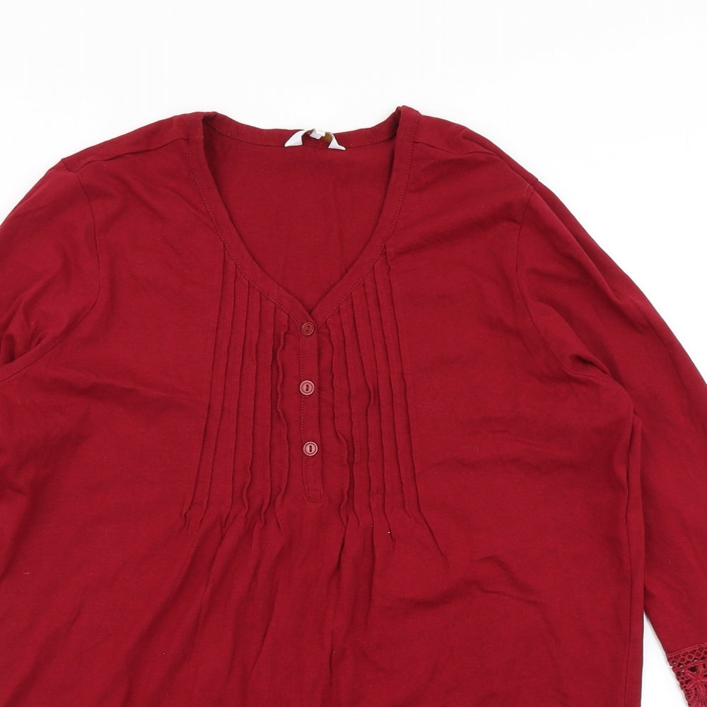 Cotton Traders Womens Red   Basic T-Shirt Size 14