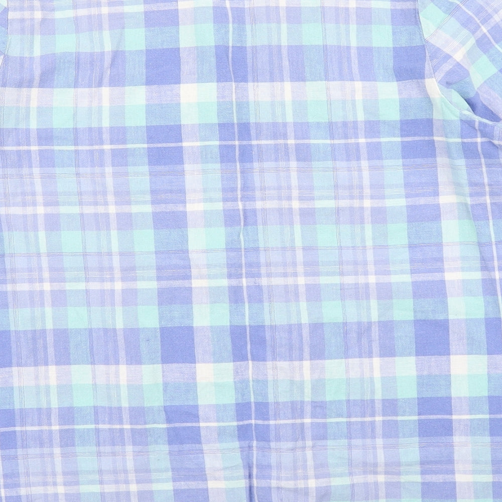 Bonmarché Womens Blue Plaid  Basic Blouse Size 14