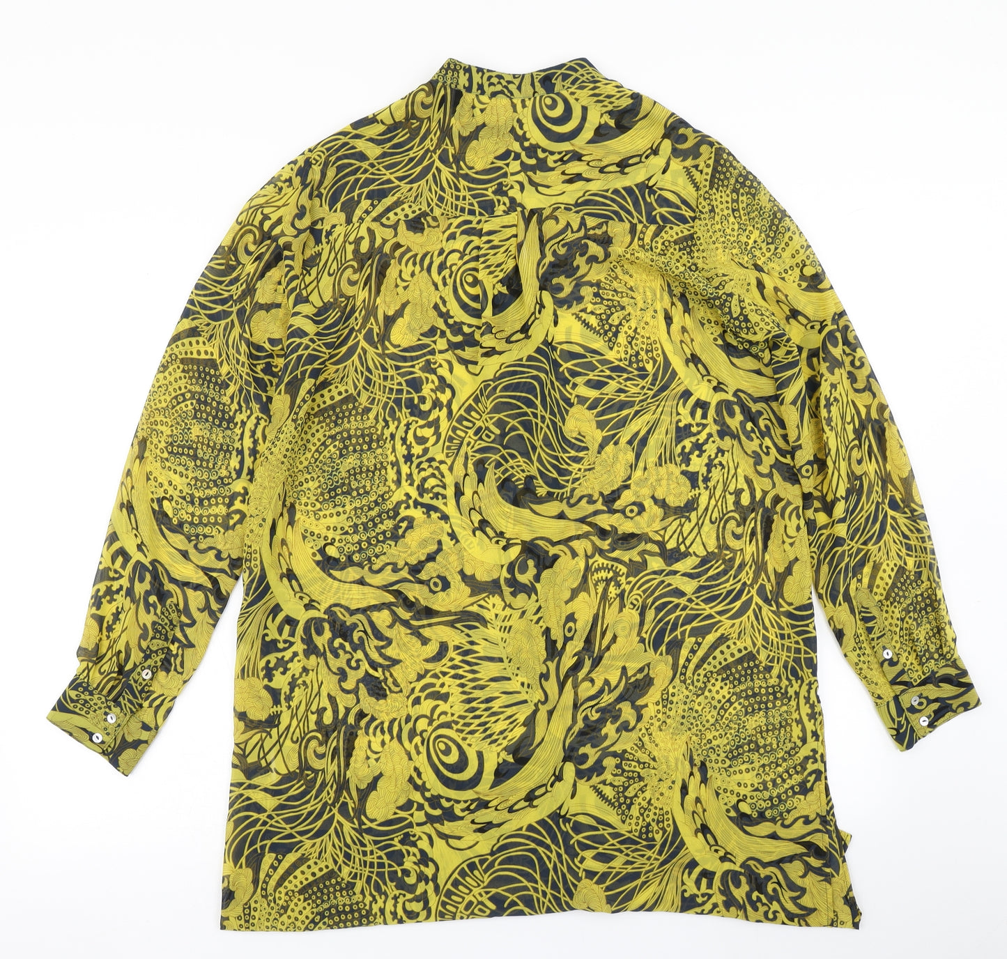 H&M Womens Yellow Paisley  Shirt Dress  Size 10