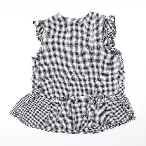 NEXT Womens Blue Check  Basic Blouse Size 18