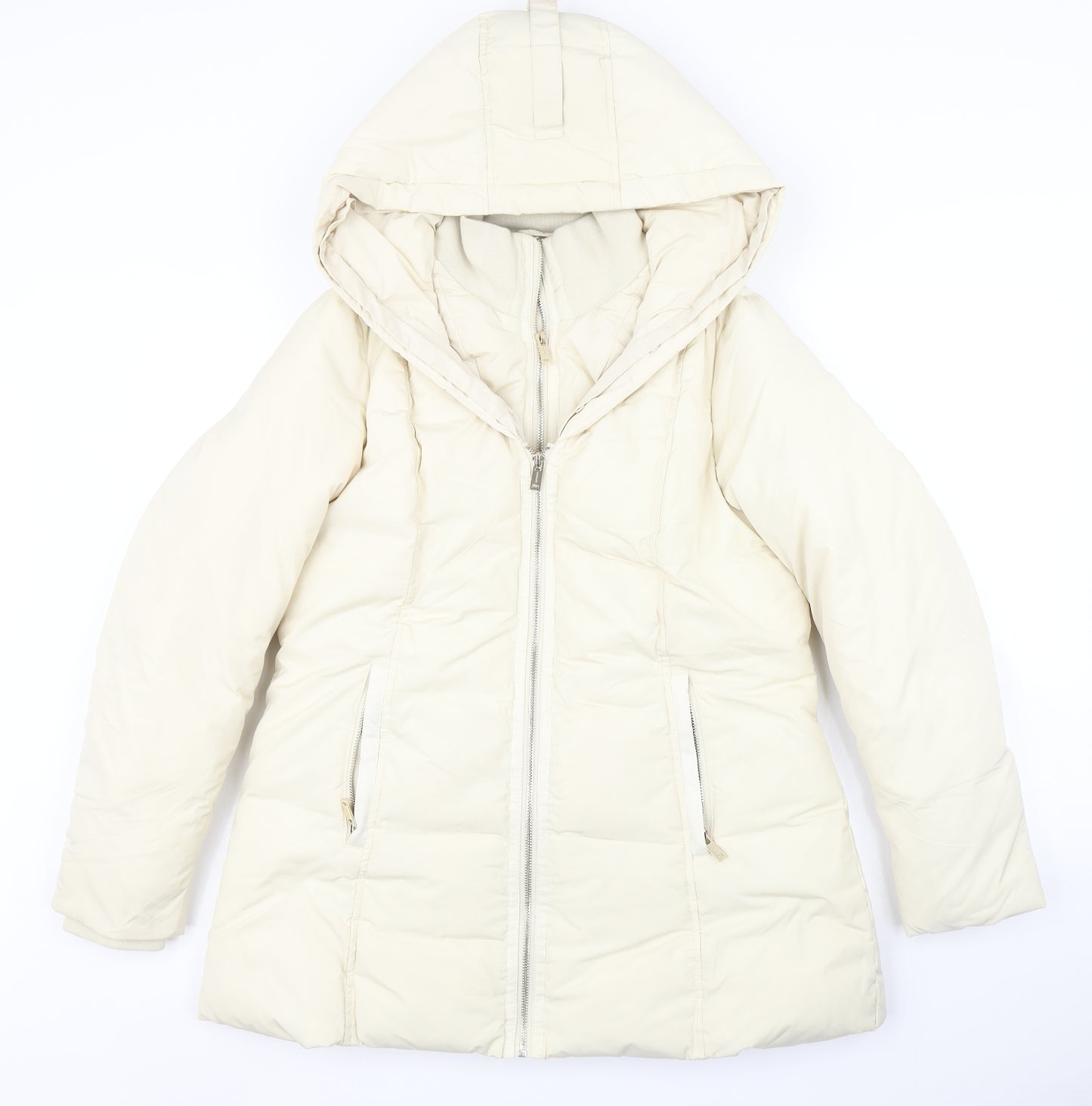 Monsoon Womens Ivory   Parka Coat Size M