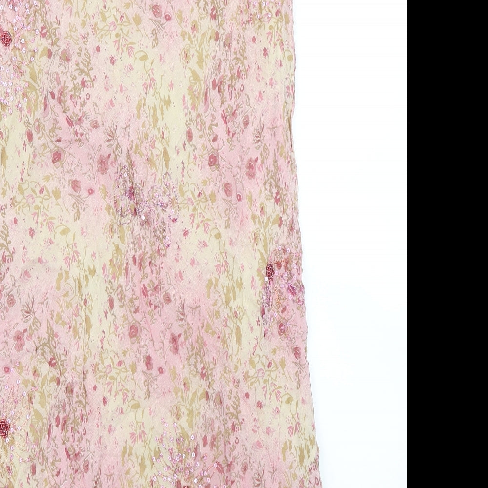Style by EWM Womens Pink Floral  Maxi Skirt Size 14