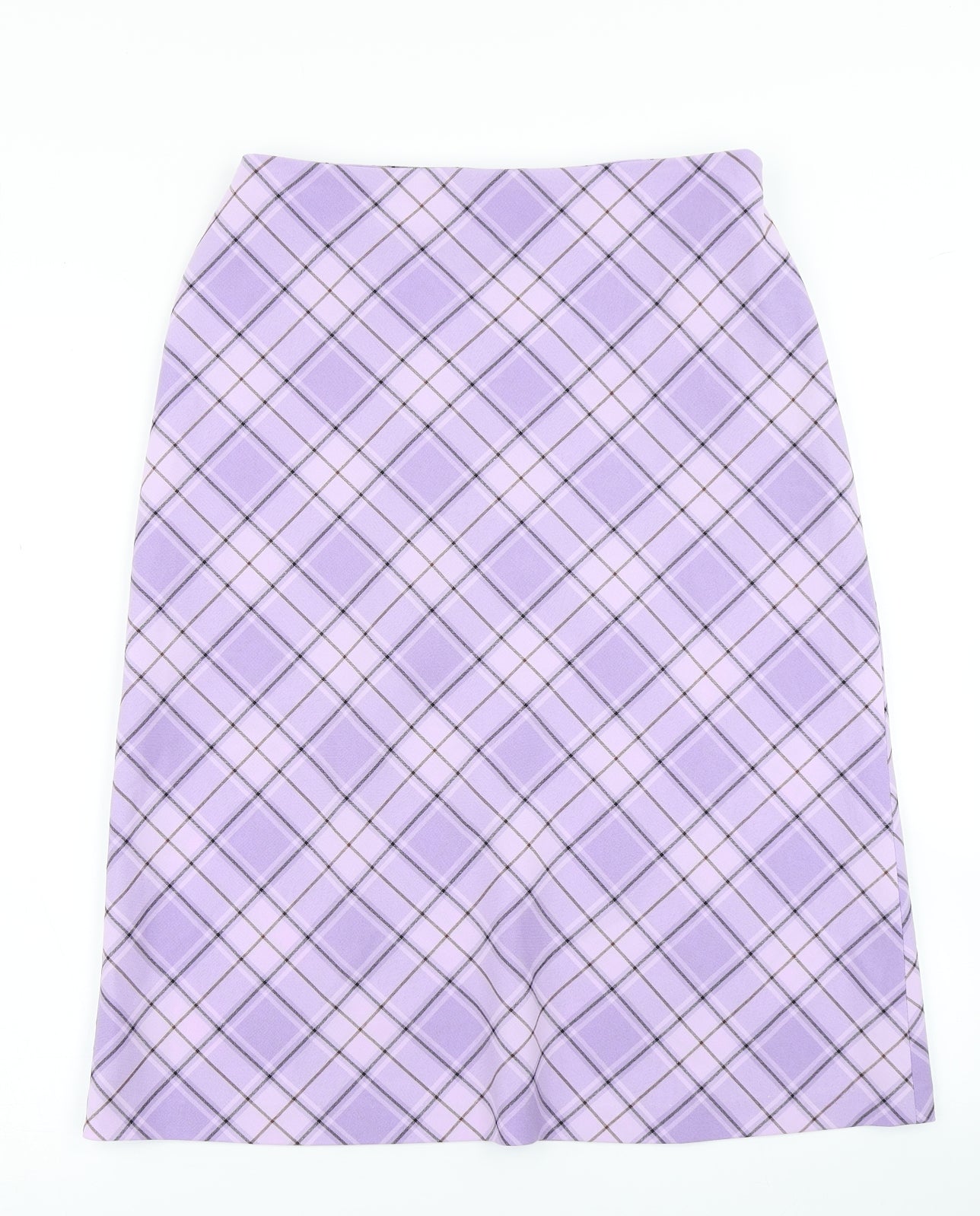 AMARANTO Womens Purple Plaid  A-Line Skirt Size 12