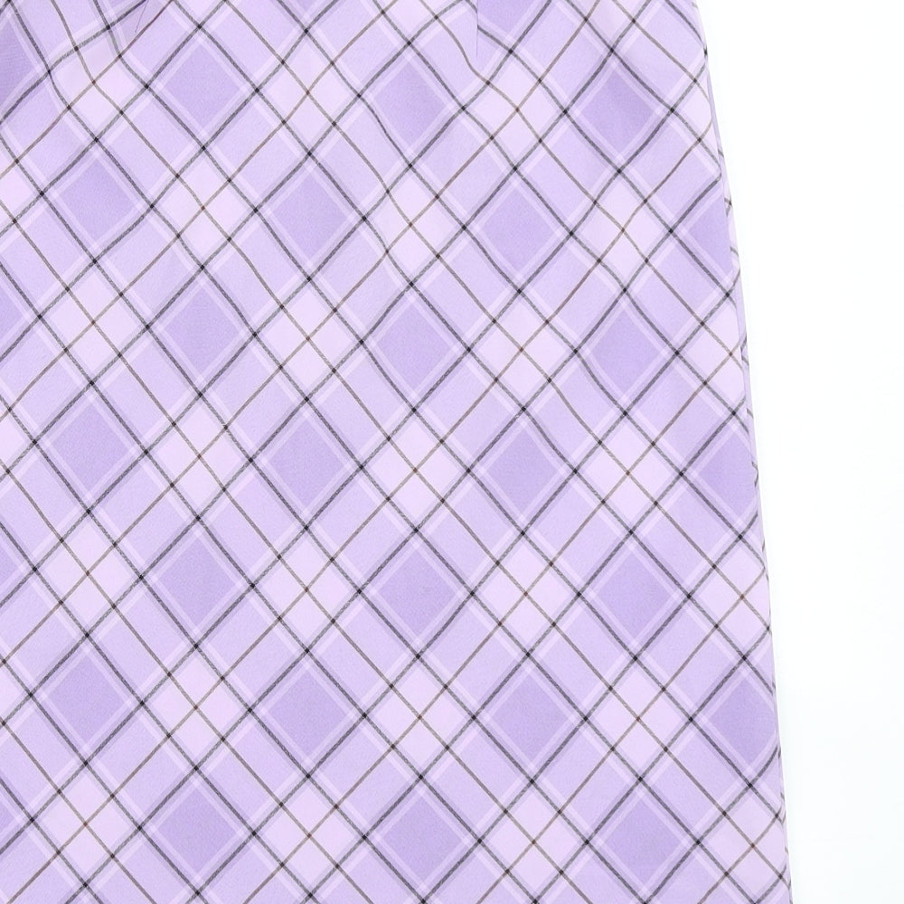 AMARANTO Womens Purple Plaid  A-Line Skirt Size 12