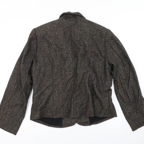 Adini Womens Brown Herringbone  Jacket Blazer Size L