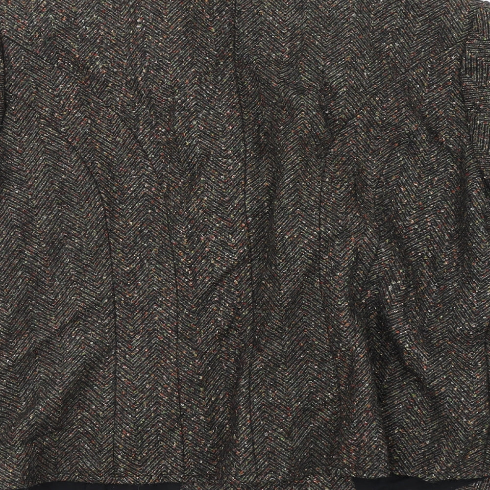 Adini Womens Brown Herringbone  Jacket Blazer Size L