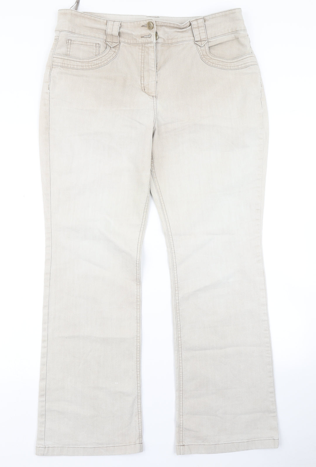 Per Una Womens Brown  Denim Bootcut Jeans Size 16 L28 in