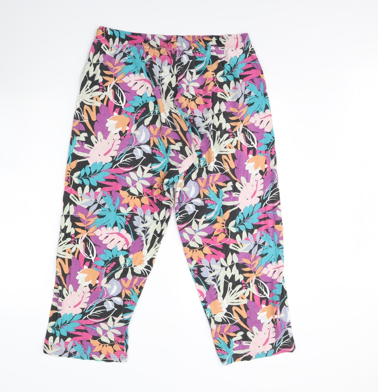 Primark Womens Black Floral  Cami Pyjama Pants Size L