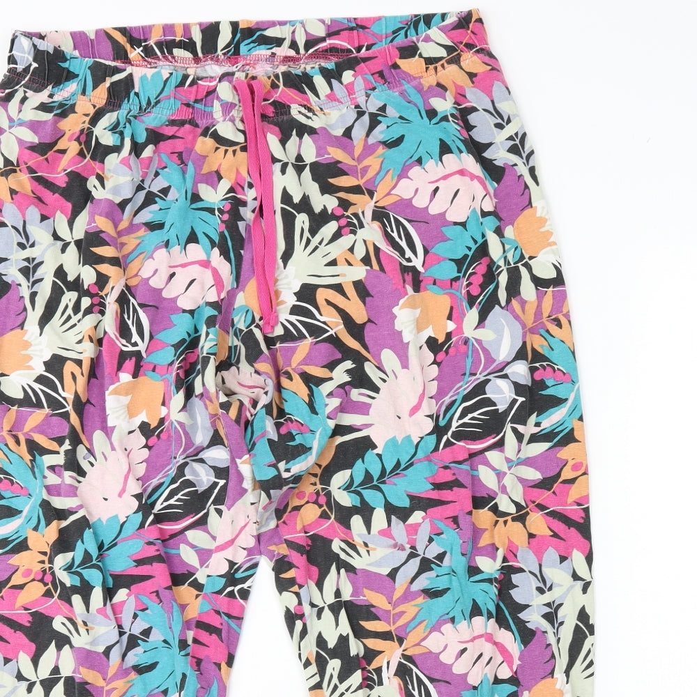 Primark Womens Black Floral  Cami Pyjama Pants Size L
