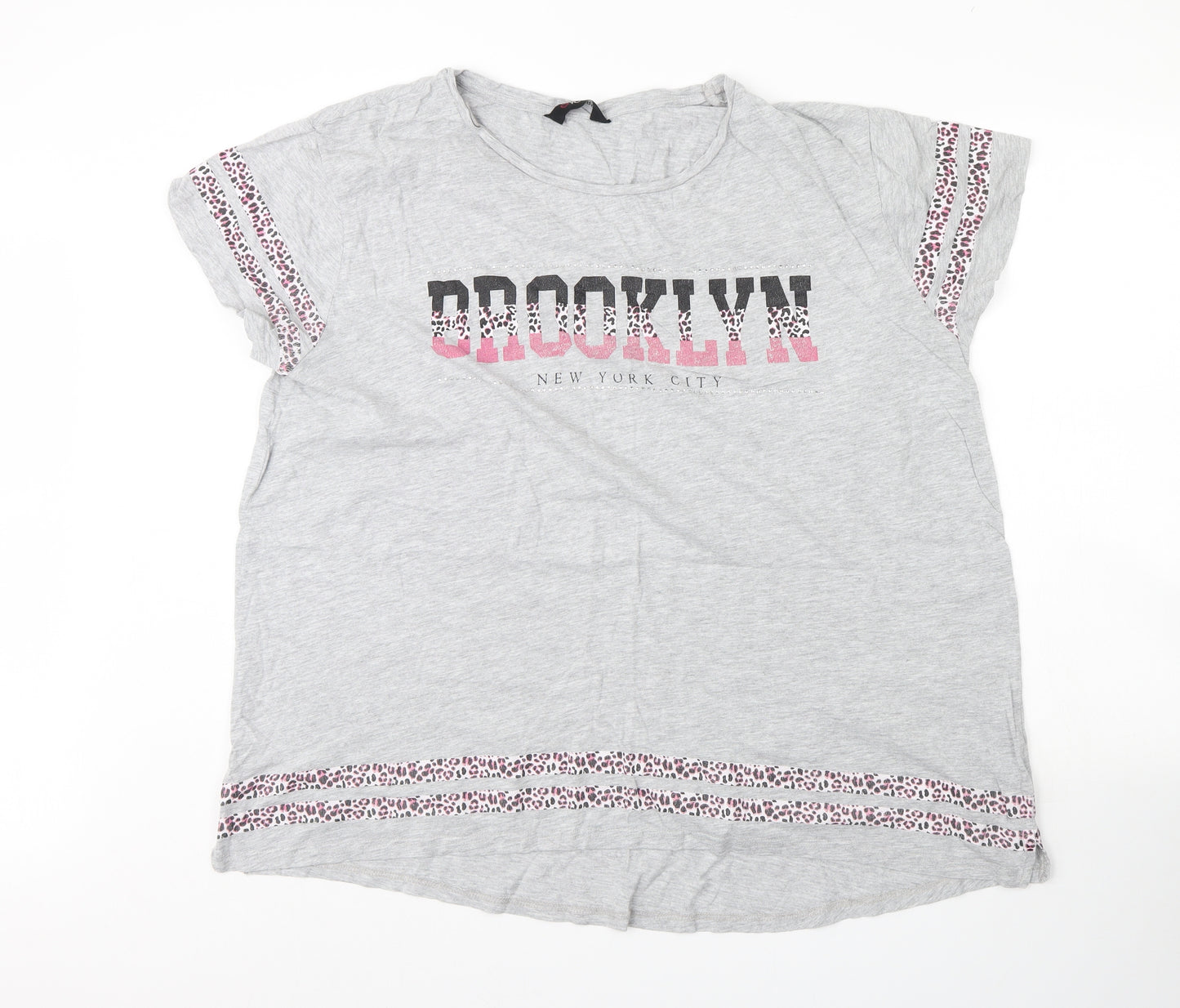 Yours Womens Grey   Basic T-Shirt Size 22  - Brooklyn