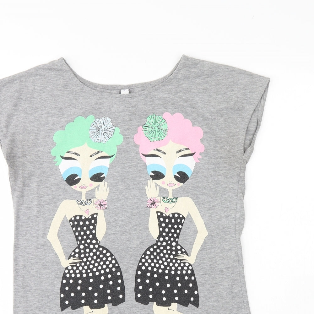 By Henry Holland Womens Grey   Basic T-Shirt Size 10